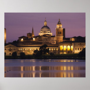 Póster Itália, Província de Mantua, Mantua. Vista da cida