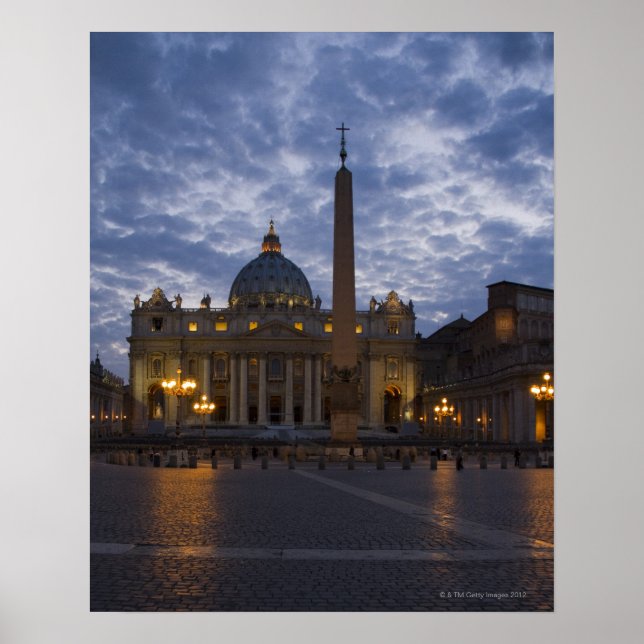Póster Itália, Roma, Cidade Vaticano, Rua, Basilica de Pe (Frente)