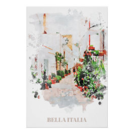 Póster ** Itália Rua AP12 Plantas Poster artístico