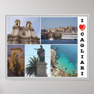 Poster Itália - Sardenha - Cagliari - Eu Amo