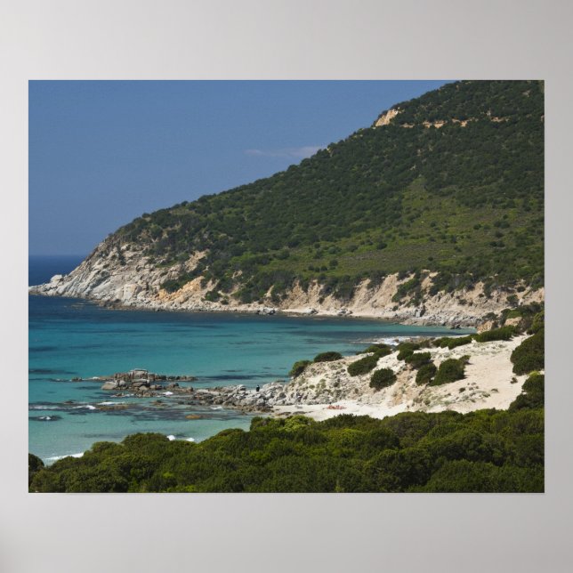 Póster Itália, Sardenha, Solanas. Praia. (Frente)