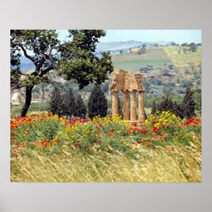 Póster Itália, Sicília, Agrigento. As ruínas da