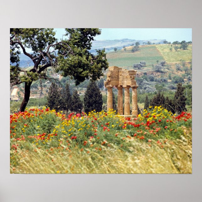 Póster Itália, Sicília, Agrigento. As ruínas do (Frente)
