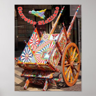 Poster Itália - Sicília - Cart Siciliano -