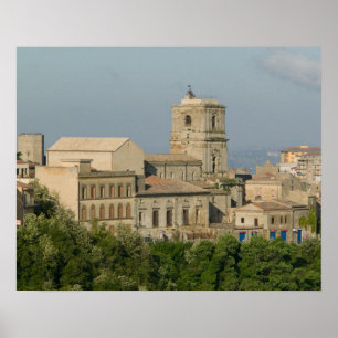 Póster Itália, Sicília, Enna, Cidade de Rocca di 2