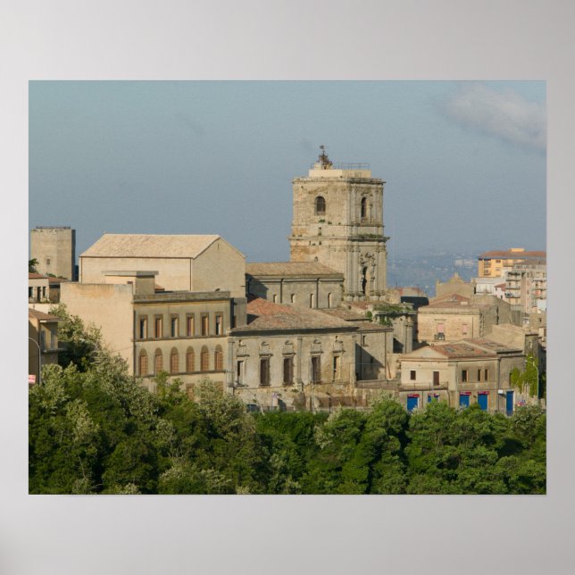 Póster Itália, Sicília, Enna, Cidade de Rocca di 2 (Frente)