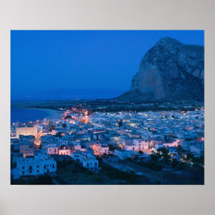 Póster Itália, Sicília, SAN VITO LO CAPO, cidade de resor