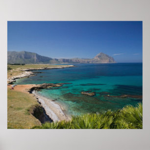 Póster Itália, Sicília, San Vito Lo Capo, Vista do Golfo 