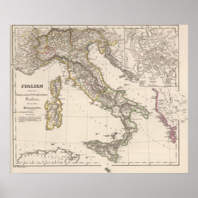 Póster Itália sob o Saxão (Frente)