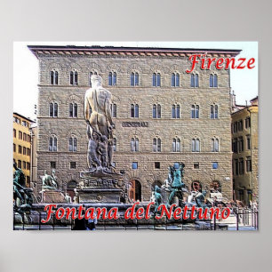 Poster Itália - Toscana - Florença - Fonte do Netun -
