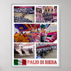 Poster Itália - Toscana - Siena - Palio - Mosaico -