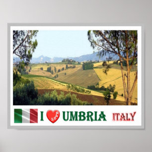 Poster Itália - Úmbria - Paisagem Umbriana típica -