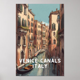 Poster Itália Veneza canalas venezia venetian viagem