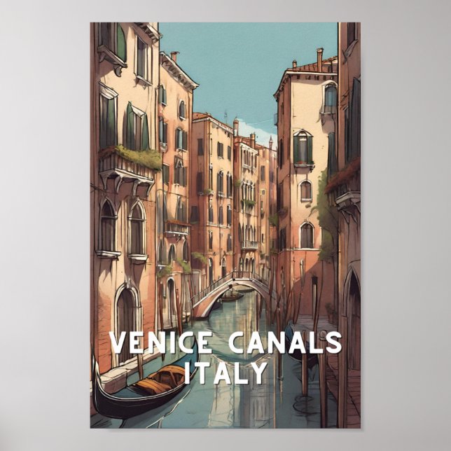 Poster Itália Veneza canalas venezia venetian viagem (Frente)
