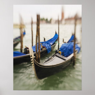 Póster Itália, Veneza, Foco Seletivo de Gondola na