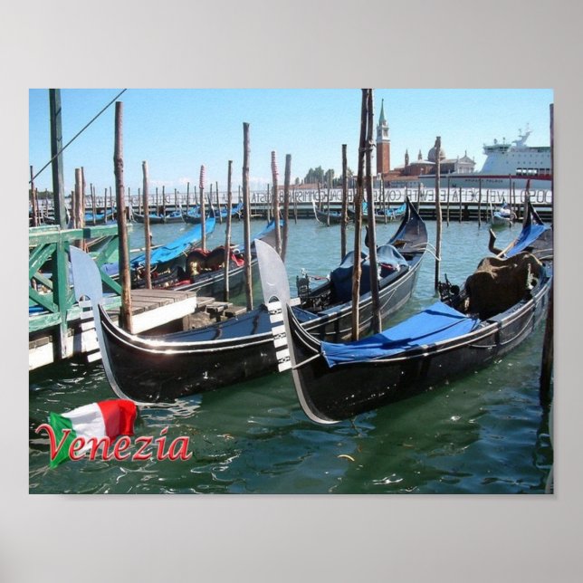 Poster Itália - Veneza - Gondolas - (Frente)