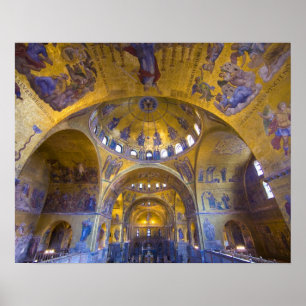 Póster Itália, Veneza. Interior da Catedral de São Marcos