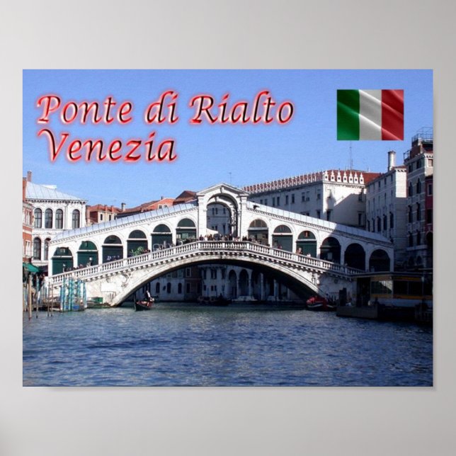 Poster Itália - Veneza - Ponte Rialto - (Frente)