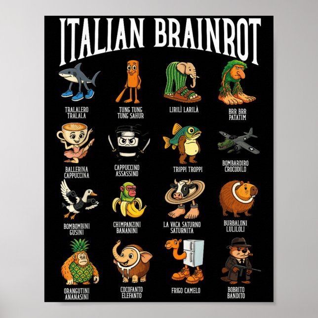 Poster Italian Brainrot Ballerina Ino Character Meme Mix  (Frente)