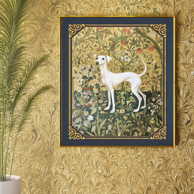 Poster Italian Greyhound ou Whippet no Jardim Renascentis (Criador carregado)