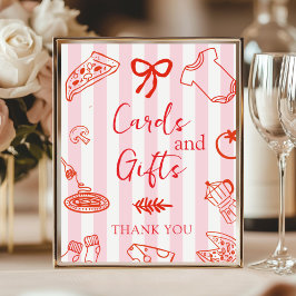 Poster Italian Pizza Baby Shower Cards and Gifts