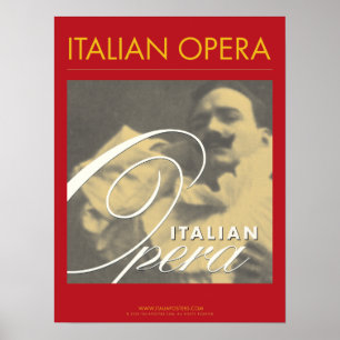 Poster italiano de Enrico Caruso da ópera