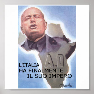 Póster Italiano East Africa de Mussolini