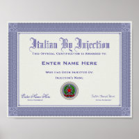 Italiano por Certificação de Injeção Funny