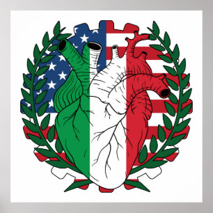 Poster Itálico-americano EUA EUA Estados Unidos Itália It