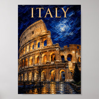 Poster Italy: Eternal Colosseum Moonlit Art Souvenir