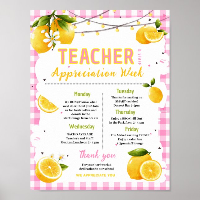 Poster Itinerário da Semana de Apreciação dos Professores (Frente)