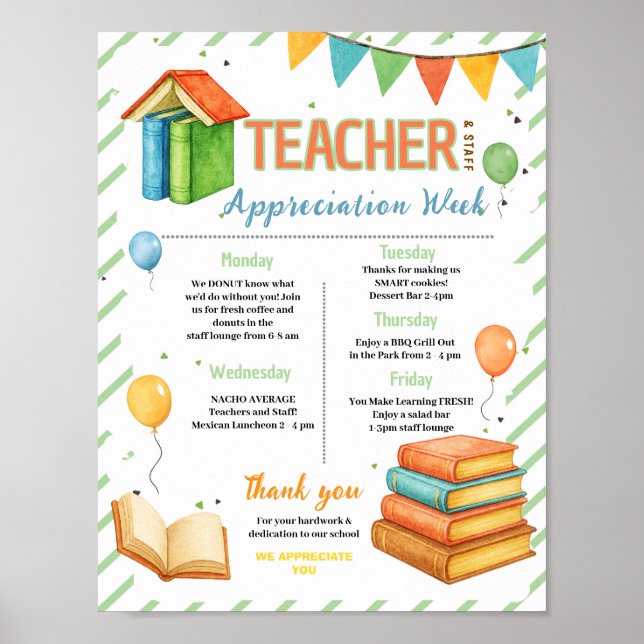 Poster Itinerário da Semana de Apreciação dos Professores (Frente)