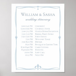 Poster Itinerário do Casamento Azul Dusty