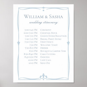 Poster Itinerário do Casamento Azul Dusty