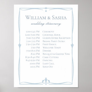 Poster Itinerário do Casamento Azul Dusty