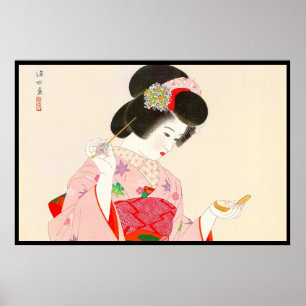 Póster Ito Shinsui compo a senhora japonesa da gueixa do