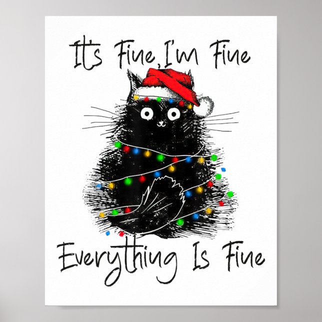 Poster Its Fine I'm Fine Everything Is Fine Christmas Bla (Frente)