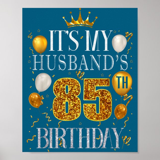 Poster It's Husband's 85th Birthday Happy Illustration (Frente)