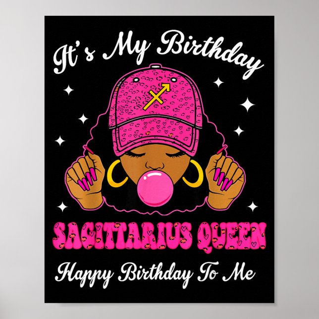 Poster It's My Birthday Sagittarius Queen Happy Birthday  (Frente)