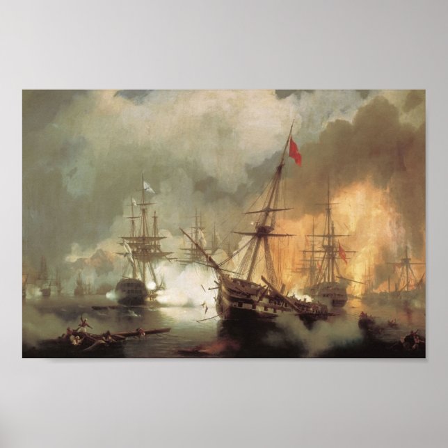 Poster Ivan Aivazovsky - A Batalha de Navarino (Frente)