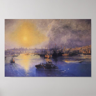 Póster Ivan Aivazovsky - Constantinopla Sunset