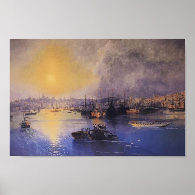 Póster Ivan Aivazovsky - Constantinopla Sunset (Frente)