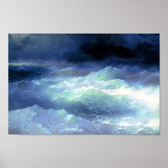 Póster Ivan Aivazovsky - Entre as ondas (Frente)