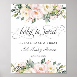 Poster Ivory Blush Floral Baby é doce Tome um Tratado