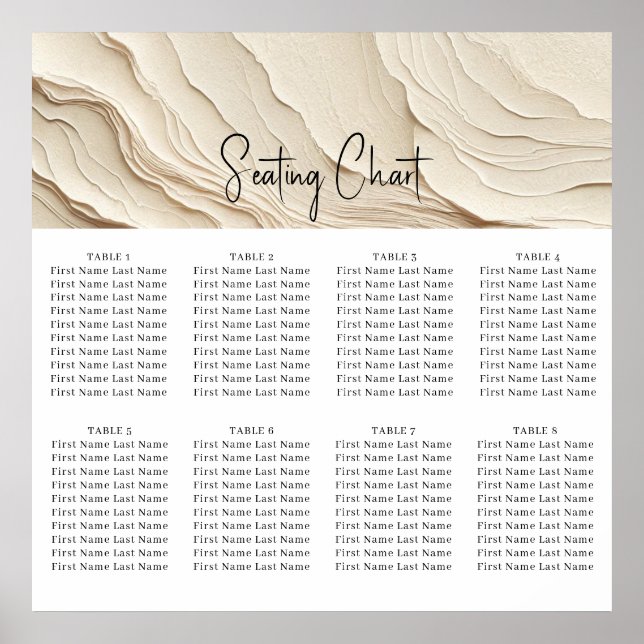 Poster Ivory Cream Boêmio Casamento Texturizado (Frente)