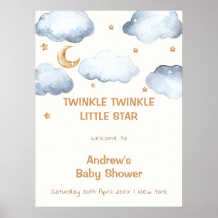 Poster Ivory Moon Stars Twinkle Boy Welcome