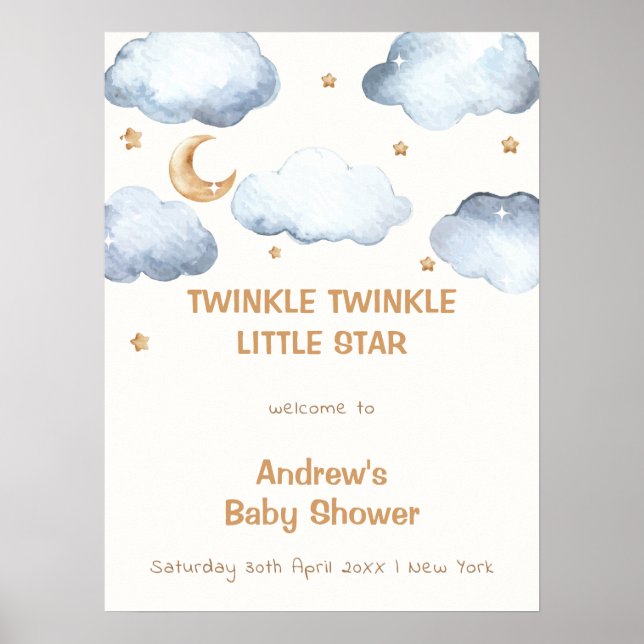 Poster Ivory Moon Stars Twinkle Boy Welcome (Frente)