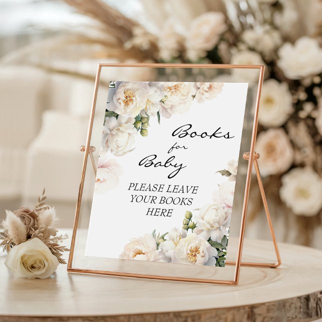 Poster Ivory Peony Neutral Books for Baby Sign (Criador carregado)