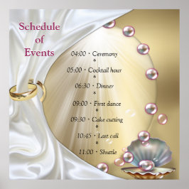 Poster Ivory Silk, Dourados rendas e pérolas e mármore