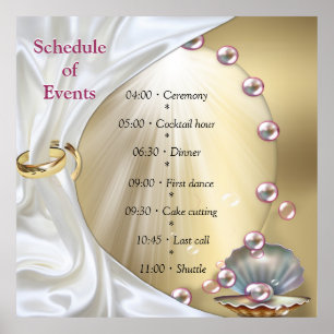 Poster Ivory Silk, Dourados rendas e pérolas e mármore